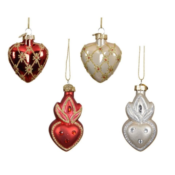 CUORE VETRO H.8CM. 4 ASSORTITI MATT LUCIDO